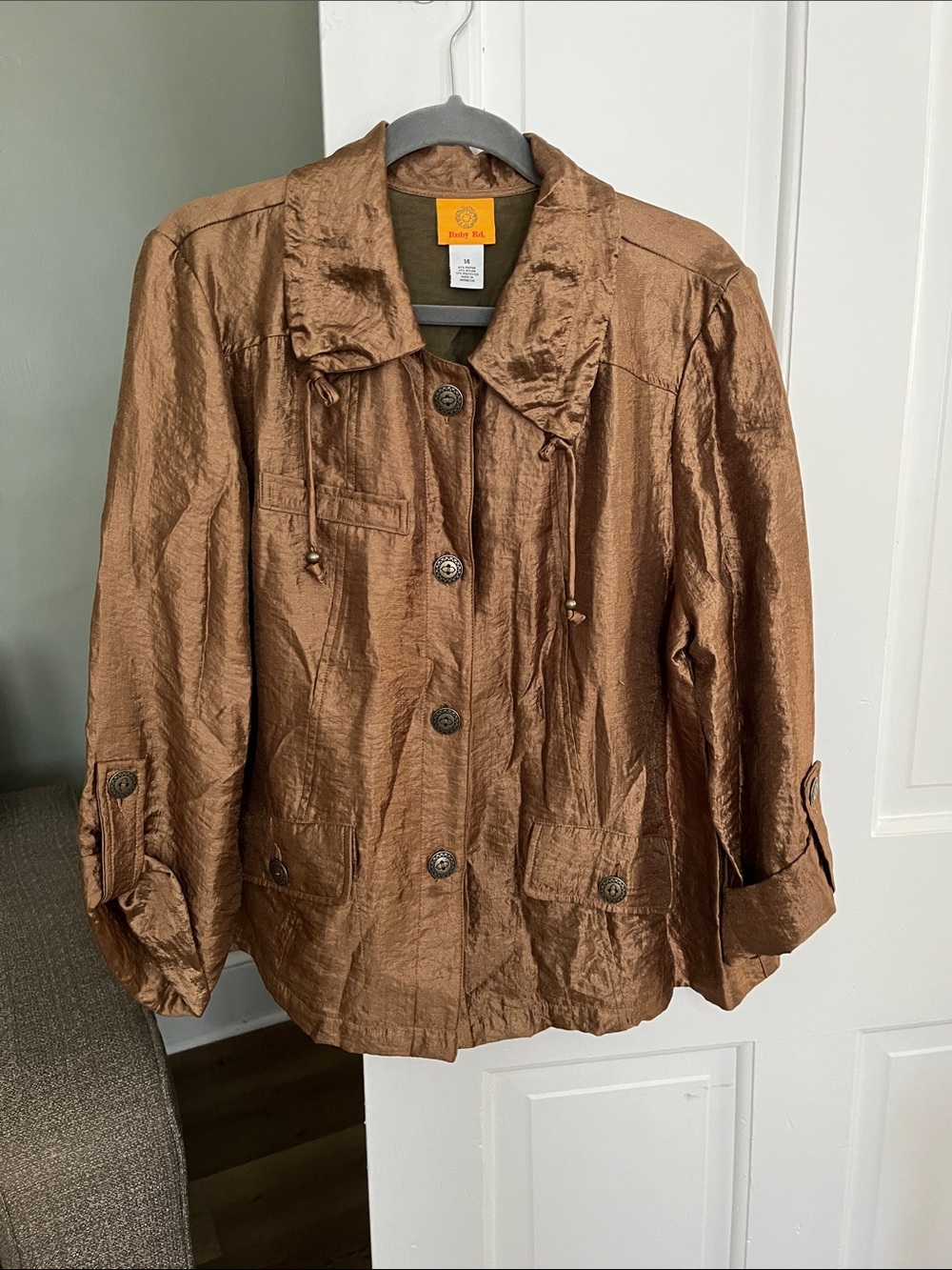 Ruby Rd. Size 14 Jacket Long Sleeves Button Front